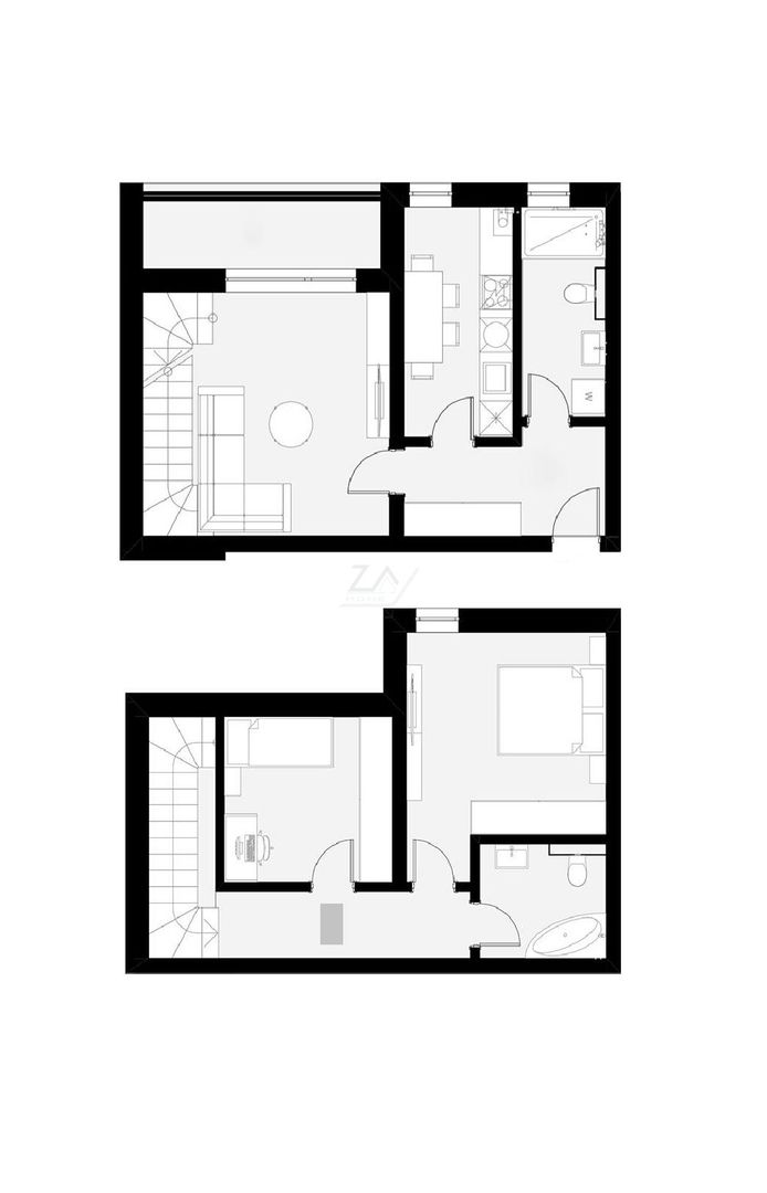 Ap pe 2 niveluri. Bucatarie inchisa, 2 bai. 2 locuri de parcare. - Poză 13