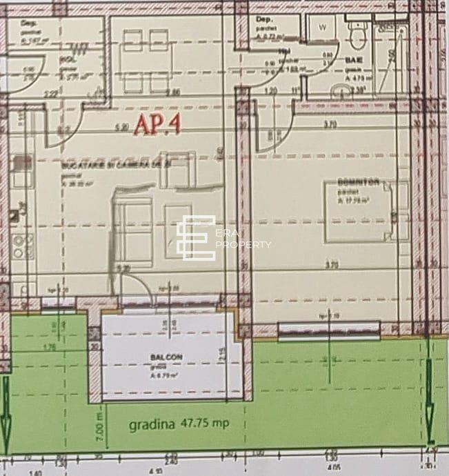 Apartament 2 camere 61mp  cu gradina 48 mp /la cheie/zona Brana, Selimbar - Schiță 9