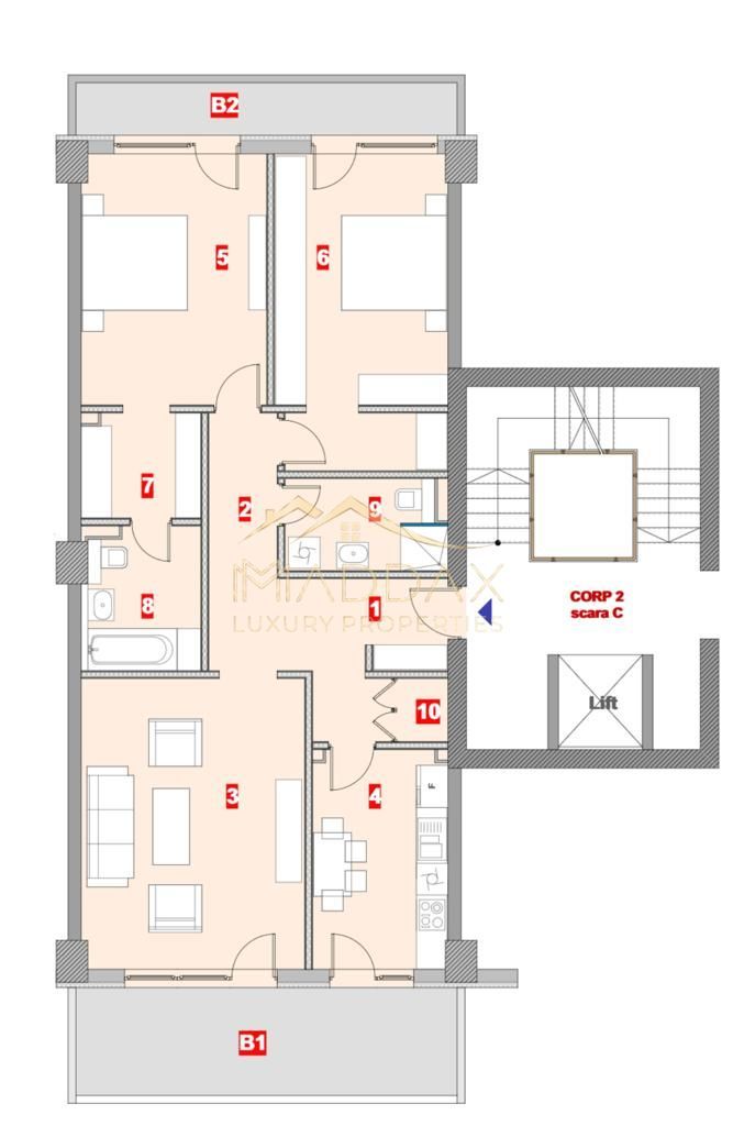 Apartament cu 3 camere ***142mp*** // Herastrau - Cartierul Francez - Schiță 51