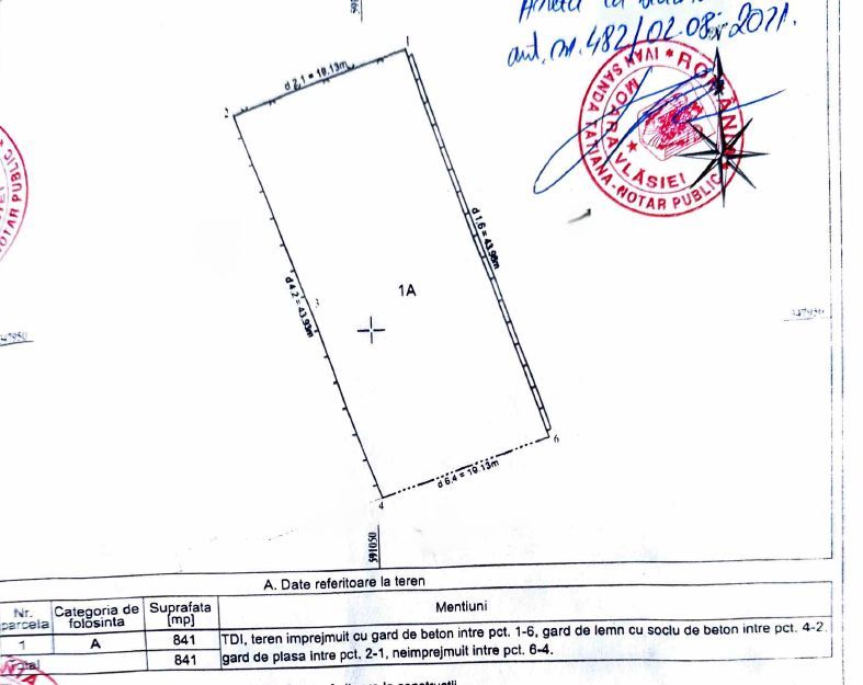 Teren Intravilan Stradal | Caciulati | Laguna Verde | 841mp | Deschidere 19m - Schiță 4