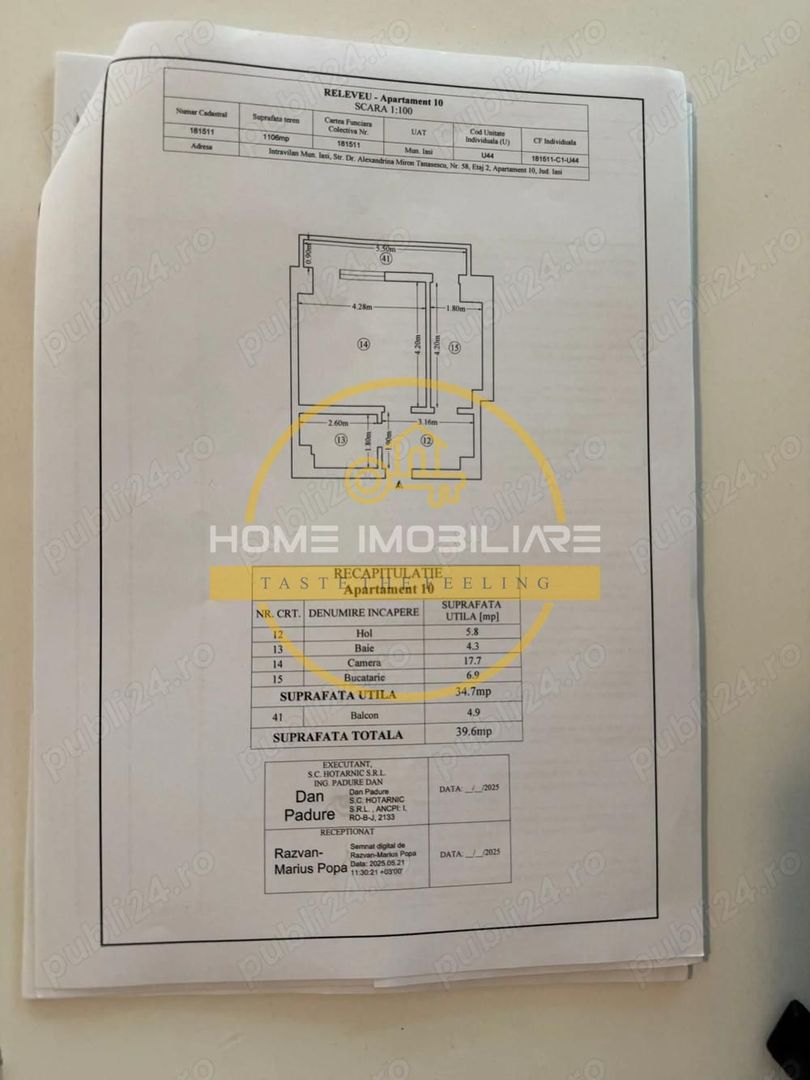 Apartament cu 1 camera / 40 mp / zona Tatarasi - Poză 6