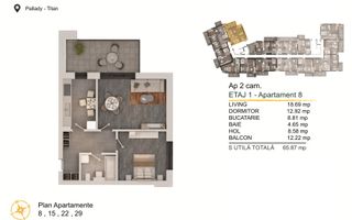 Theodor Pallady-Apartament 2 camere Loc de parcare Bonus - Schiță 2
