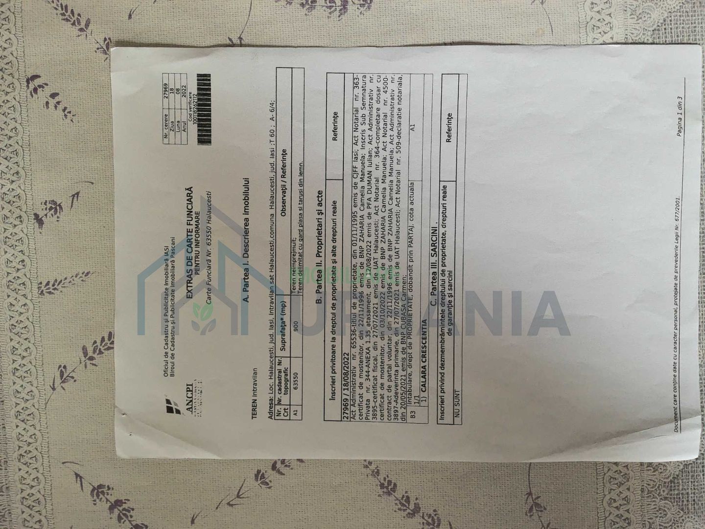 Teren intravilan de vanzare, 900 mp, sat Halaucesti, comuna Halaucesti, judetul Iasi - Poză 1