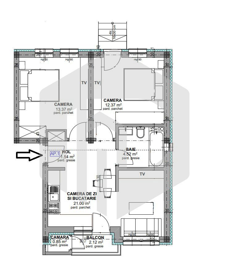 Apartament 3 camere - Etaj 1 - Selimbar - La cheie | Dezvoltator - Poză 3