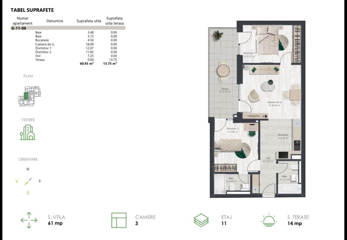 COM 0% Penthouse superb cu 3 camere | Denya Forest - Poză 11
