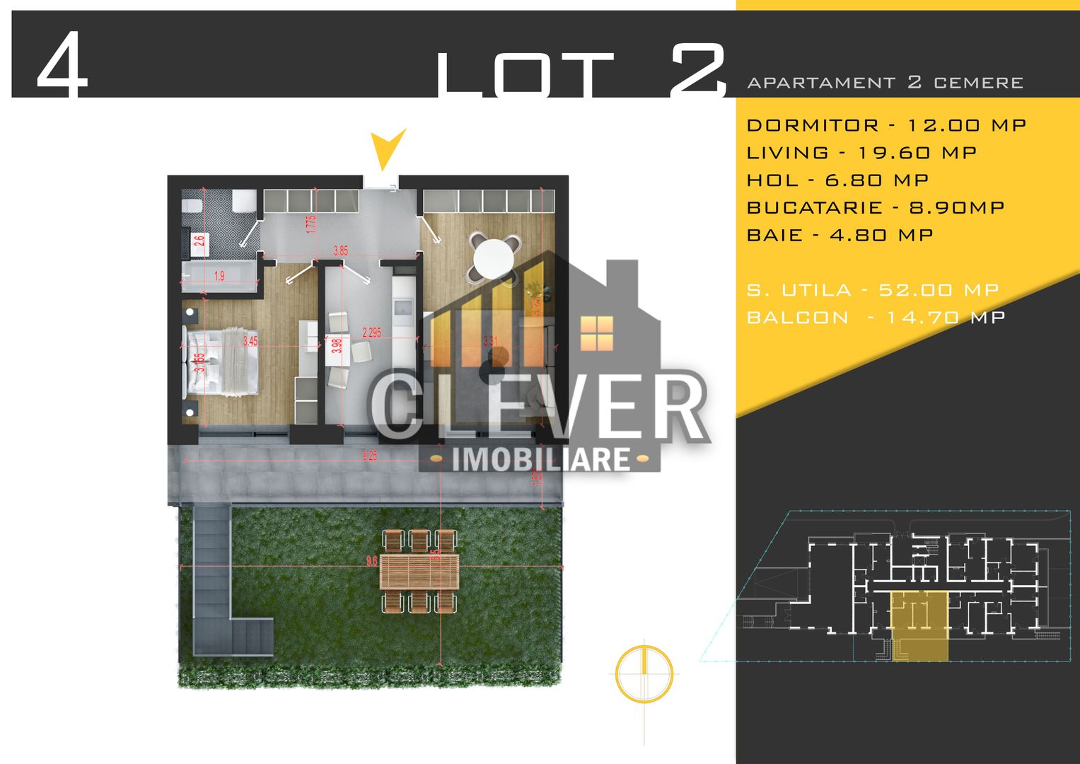 Apartament 2 camere Gradina Proprie Sector 3 Metrou Teclu - Schiță 11