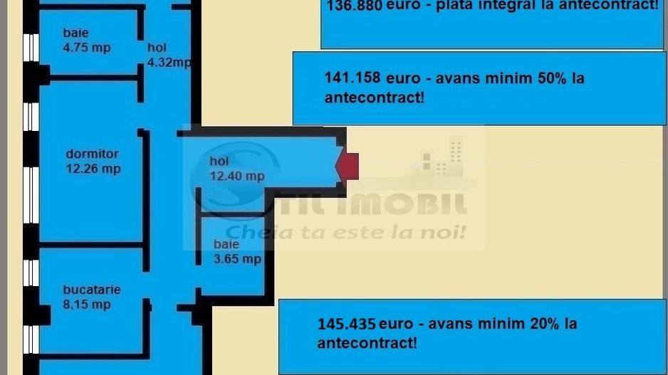 Apartament decomandat de vanzare in Iasi, Galata, 85,55 mp, bloc nou - Poză 2