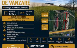 Teren intravilan 2.150 mp, deschidere 17 m – Albești-Paleologu - DN 1B - Poză 1