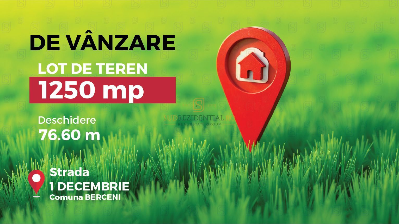 Lot de teren 1250 mp, Strada 1 Decembrie, Comuna Berceni - Poză 1