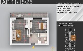 Direct Dezvoltator 2 camere Ideal Investitie-Theodor Pallady - Schiță 7