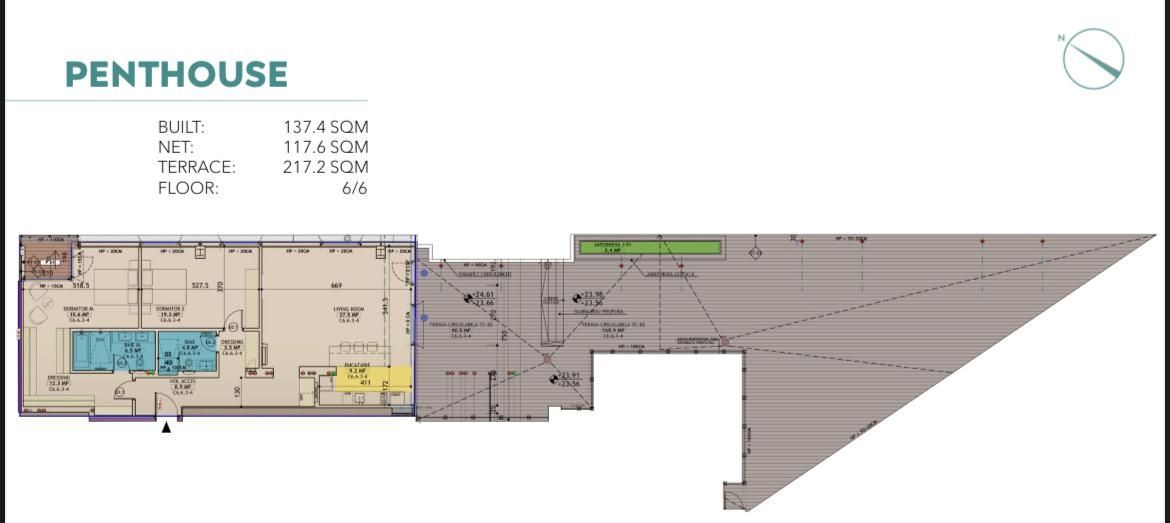 Penthouse 3 camere , terasa imensa cu view unic - Poză 8