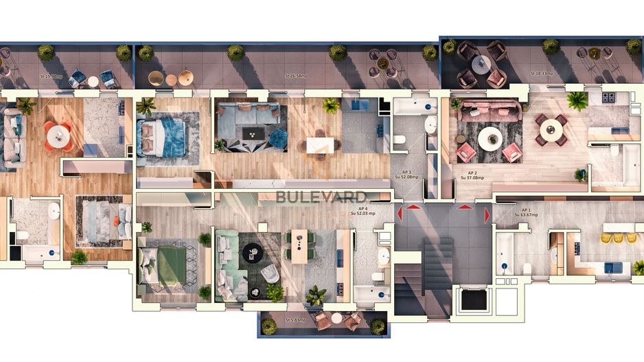 Apartament cu 2 camere+terasa de 12mp, zona Piata Marasti! - Poză 6