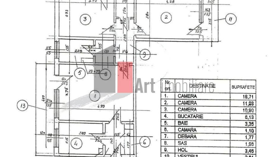 Apartament 3 camere Dr Taberei-Liceul Sf Antim Ivireanu - Schiță 15