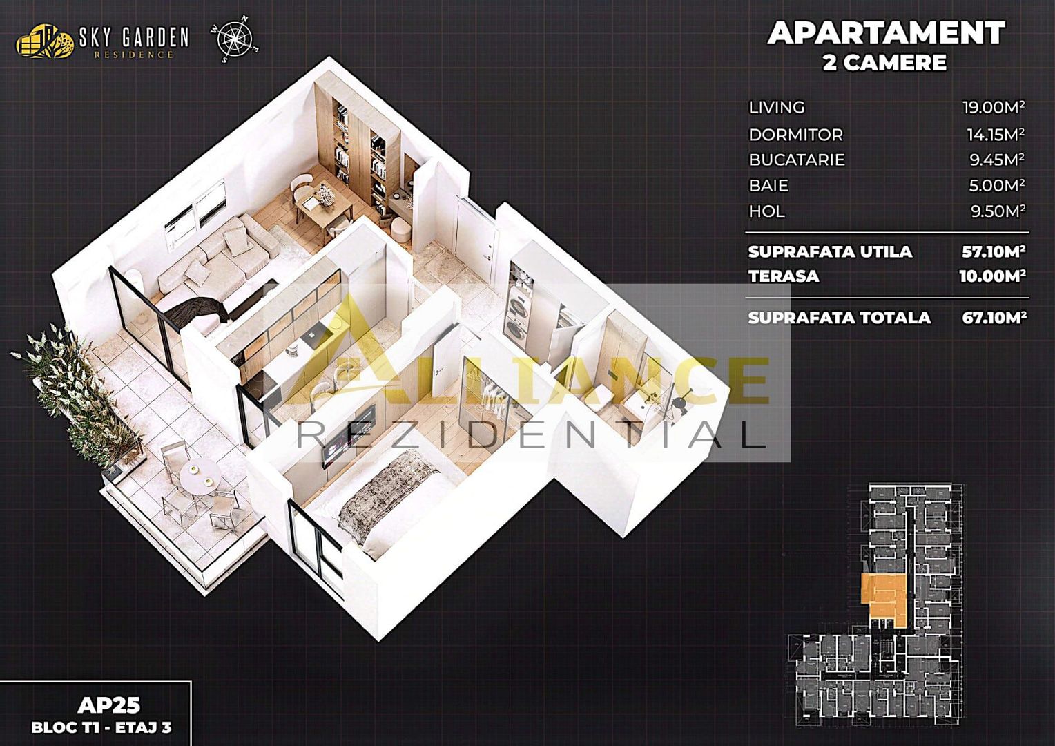 APARTAMENT 2 CAMERE CU TERASĂ - COMPLEX NOU - Poză 15