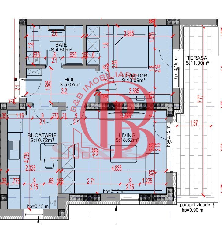 Decomandat 2 camere Direct Dezvoltator-Titan-Pallady - Schiță 2