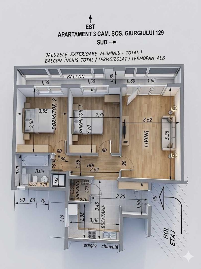 Comision 0% Apartament 3 camere - zona Giurgiului - Poză 8