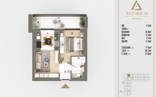 2 camere FINALIZAT  proiect premium titan pallady - Schiță 6