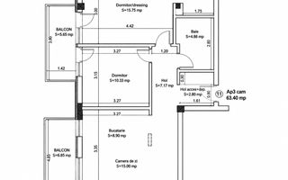 Apartament cu 3 camere, 2 balcoane si loc de parcare in Donath Park - Poză 10