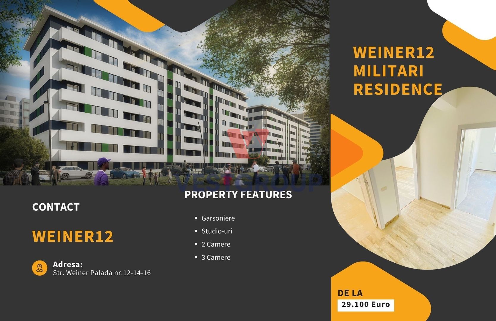 Garsoniera decomandata Direct Dezvoltator Weiner12 Residence - Poză 1