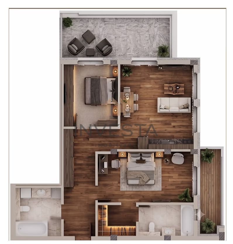 Apartament 3 camere 83 mp cu 2 terase, bloc nou, zona Marasti! - Schiță 3
