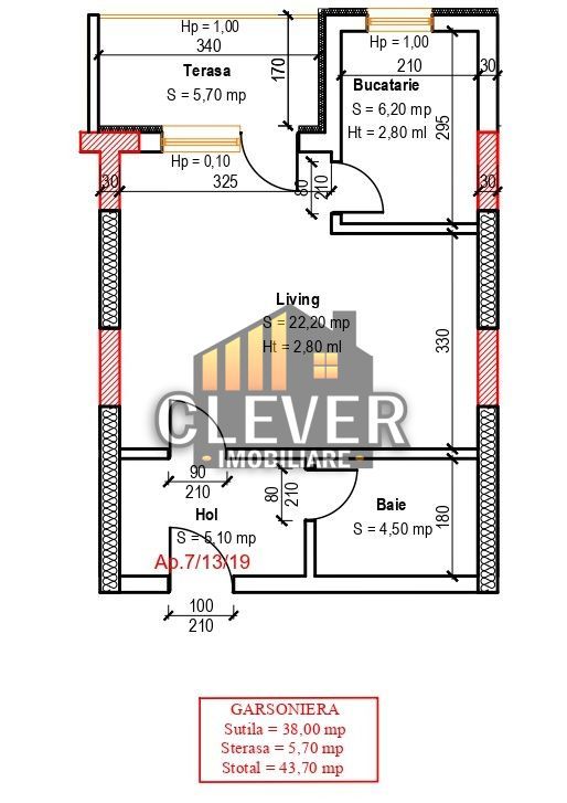 GARSONIERĂ SPAȚIOASĂ | PALLADY | 700 m METROU NICOLAE TECLU - Schiță 8