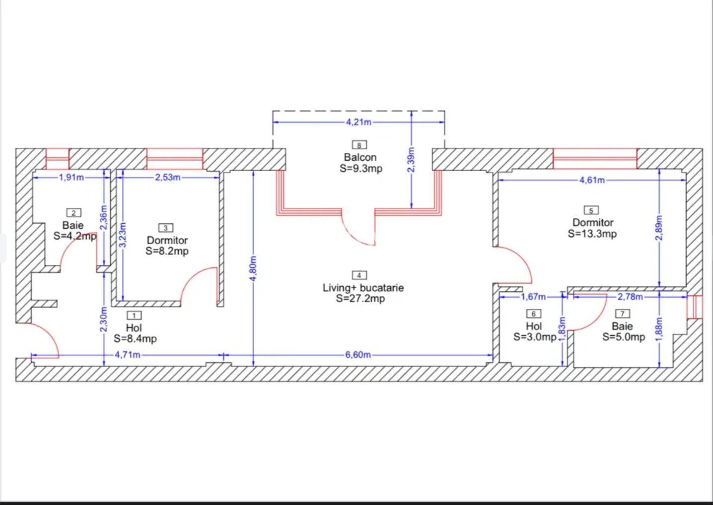 Apartament 3 camere, NOU, la cheie, Borhanci - Schiță 8