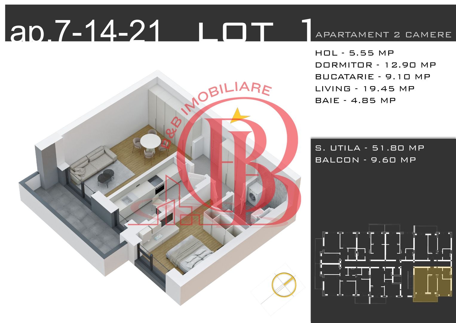 Comision 0%-Theodor Pallady Sector 3-Apartament 2 camere - Schiță 3