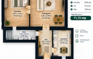 Apartament cu 2 camere la parter in Piata Catedralei Comision 0