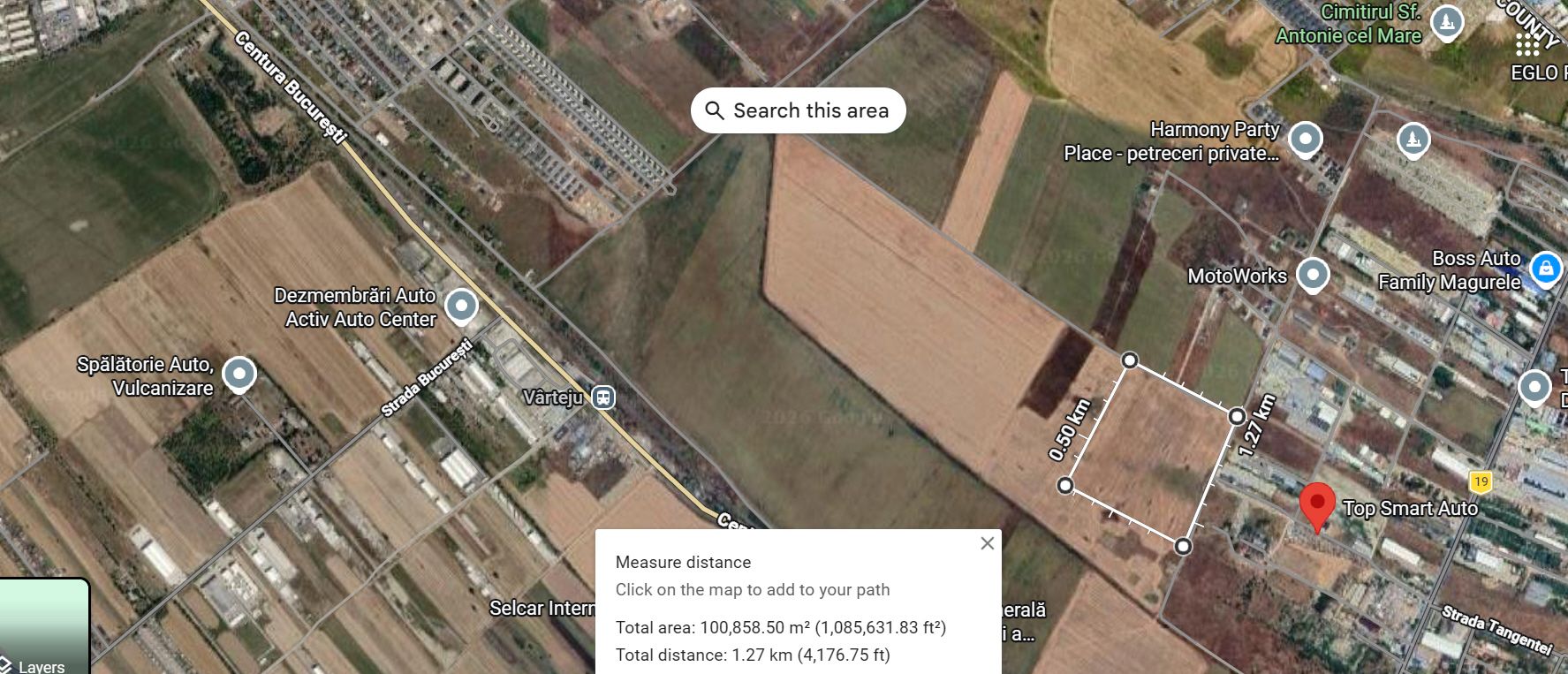 Vand teren intravilan 58.807 mp Magurele strada Fermei - Poză 2