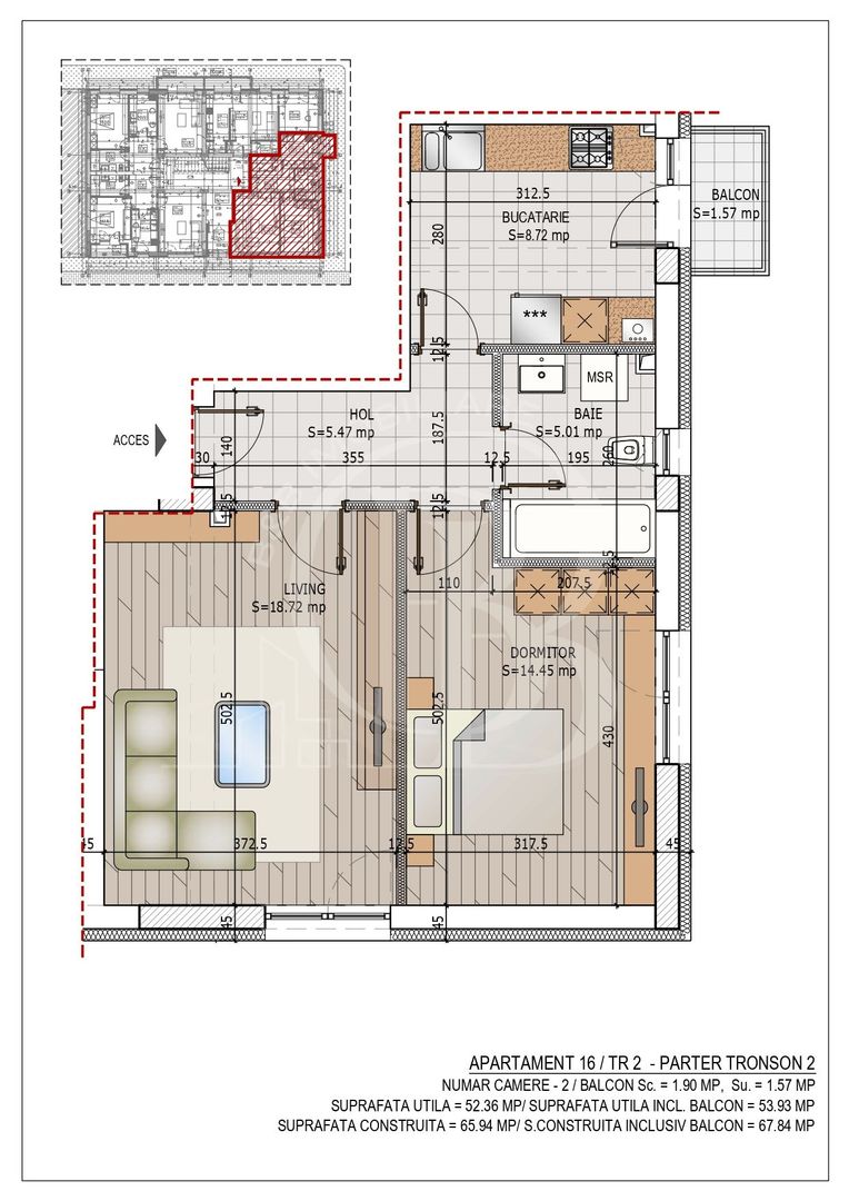 Direct Dezvoltator 2 Camere Theodor Pallady Metrou Teclu - Schiță 3