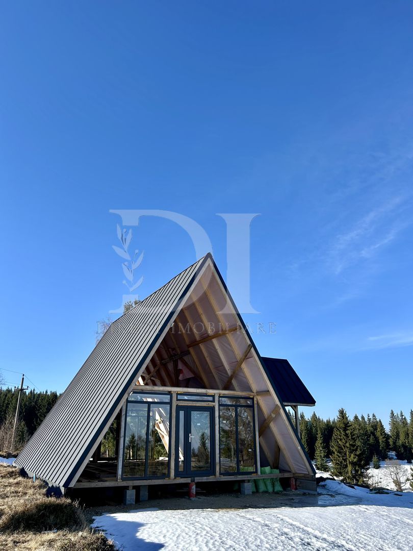 Cabana tip A frame si teren 1000 mp de vanzare / Marisel . Cluj - Poză 3