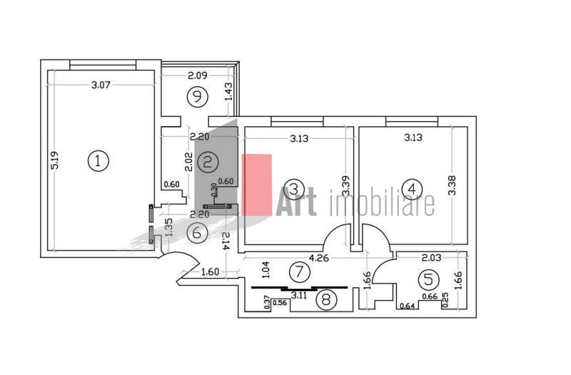 Apartament 3 camere Titan Superb - Schiță 9