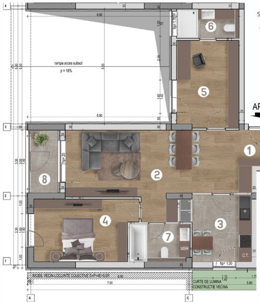 Apartament la vanzare 3 camere - Poză 1