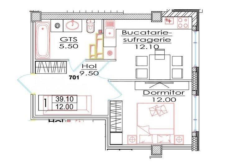 Vânzare, apartament, 1 cameră, str. Ialoveni, Telecentru - Poză 3