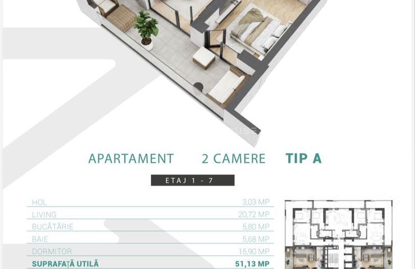 Zenith Belle Tour | 2 Camere Premium | Terasă 16 mp | 13 Septembrie - Poză 7