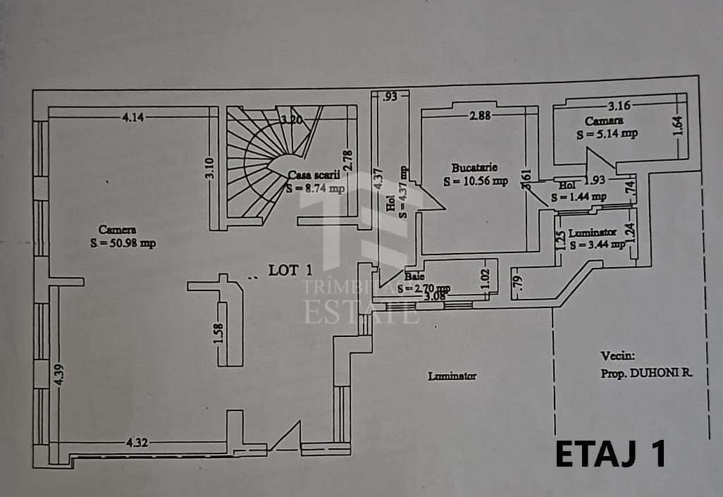 Apartament 3 camere tip duplex | 167 mp | Ultracentral | Plaja Modern - Schiță 14