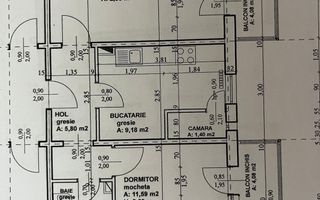 Steaua | 2 Camere | Decomandat | Etaj Intermediar. - Schiță 6