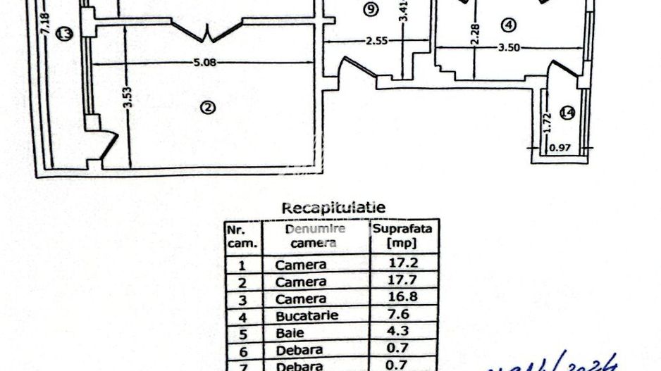 Parcul Cismigiu | Apartament 3 camere | 87mp | Centrala proprie - Schiță 8