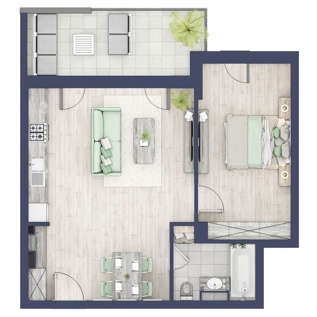 Chirie apartament 2 camere in bloc Nou, Sibiu - Schiță 10