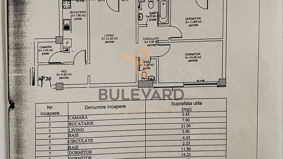 Comision 0! Apartament cu 3 camere, zona strazii Eremia Grigorescu! - Schiță 7