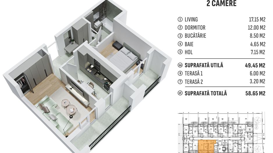 2cam.dec-59mp/metrou Leonida sau Berceni - 20min pe jos - Poză 1