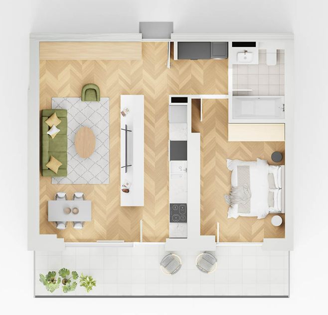 apartament 2 camera lakefield B5 - Schiță 1