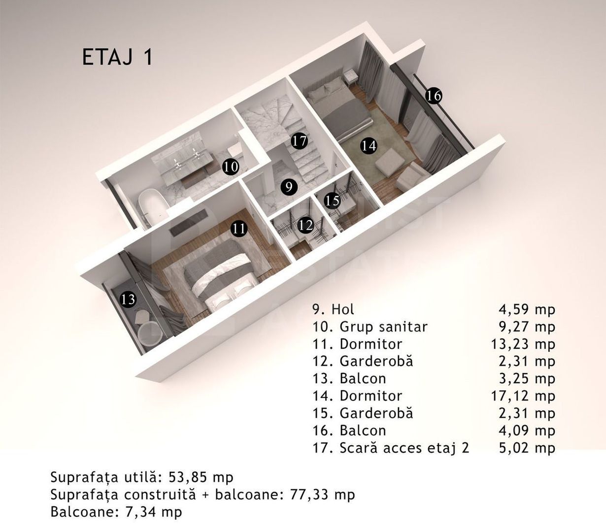Vânzare, casă, 3 nivele, 166 mp, str. Costiujeni, Codru - Schiță 4