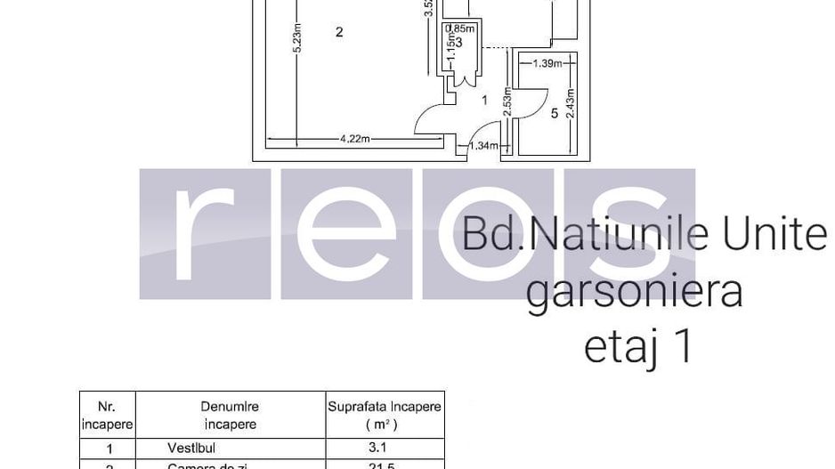 95000 EURO | GARSONIERA 38 MP CENTRUL CIVIC | BLOC ANUL 1995 - Poză 9