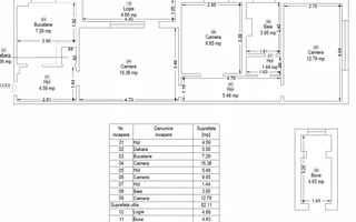Etaj 2. Centrala termica proprie. Mobilat. Boxa in CF - Schiță 11