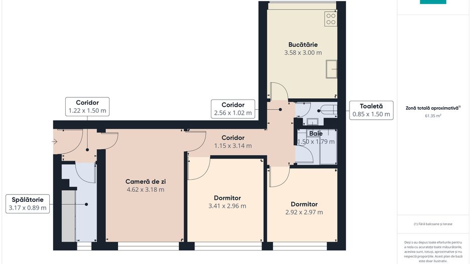 Apartament 3 camere luminos și renovat în zona Apusului - Poză 4