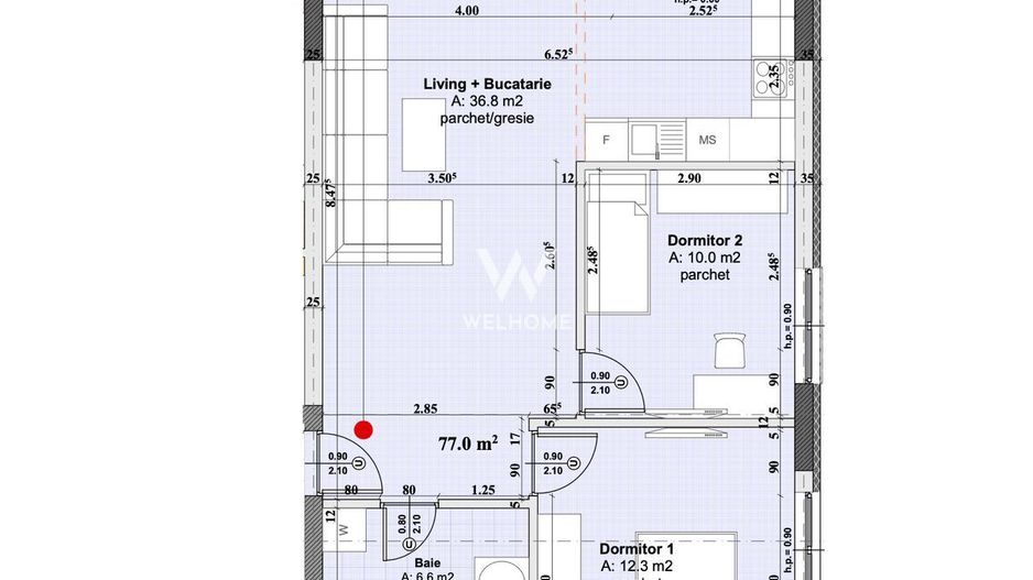 Apartament 3 camere ULTIMUL DISPONIBIL -  bloc cu lift - Schiță 12