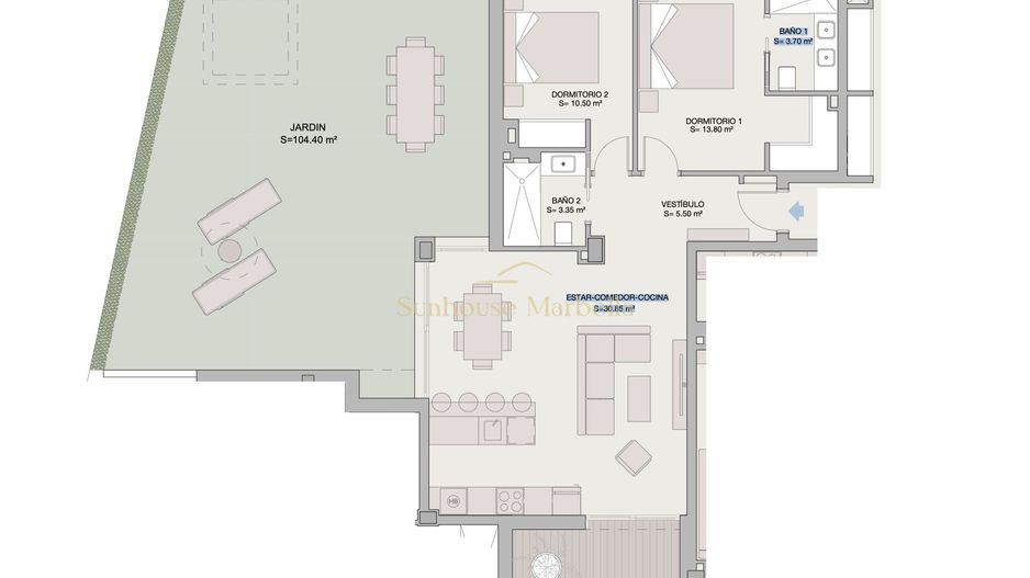 Apartament 2 Dormitoare cu Grădină, Estepona Est - Poză 9