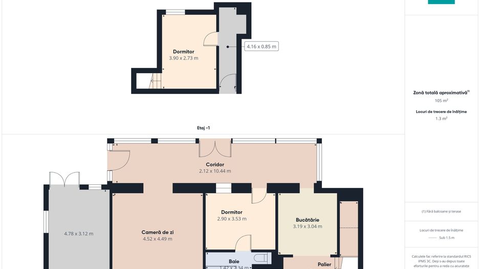 Apartament 3 camere  la curte  - Odobescu - Poză 36