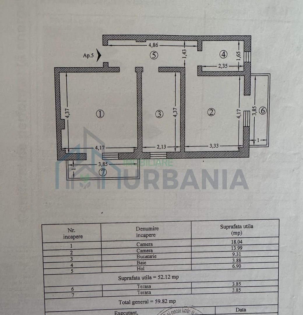 Apartament vânzare Iași, 2 camere, decomandat, zona Cug, 52mp utili - Poză 2
